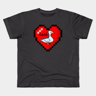 8-Bit Style Retro Heart Goose Design. Kids T-Shirt